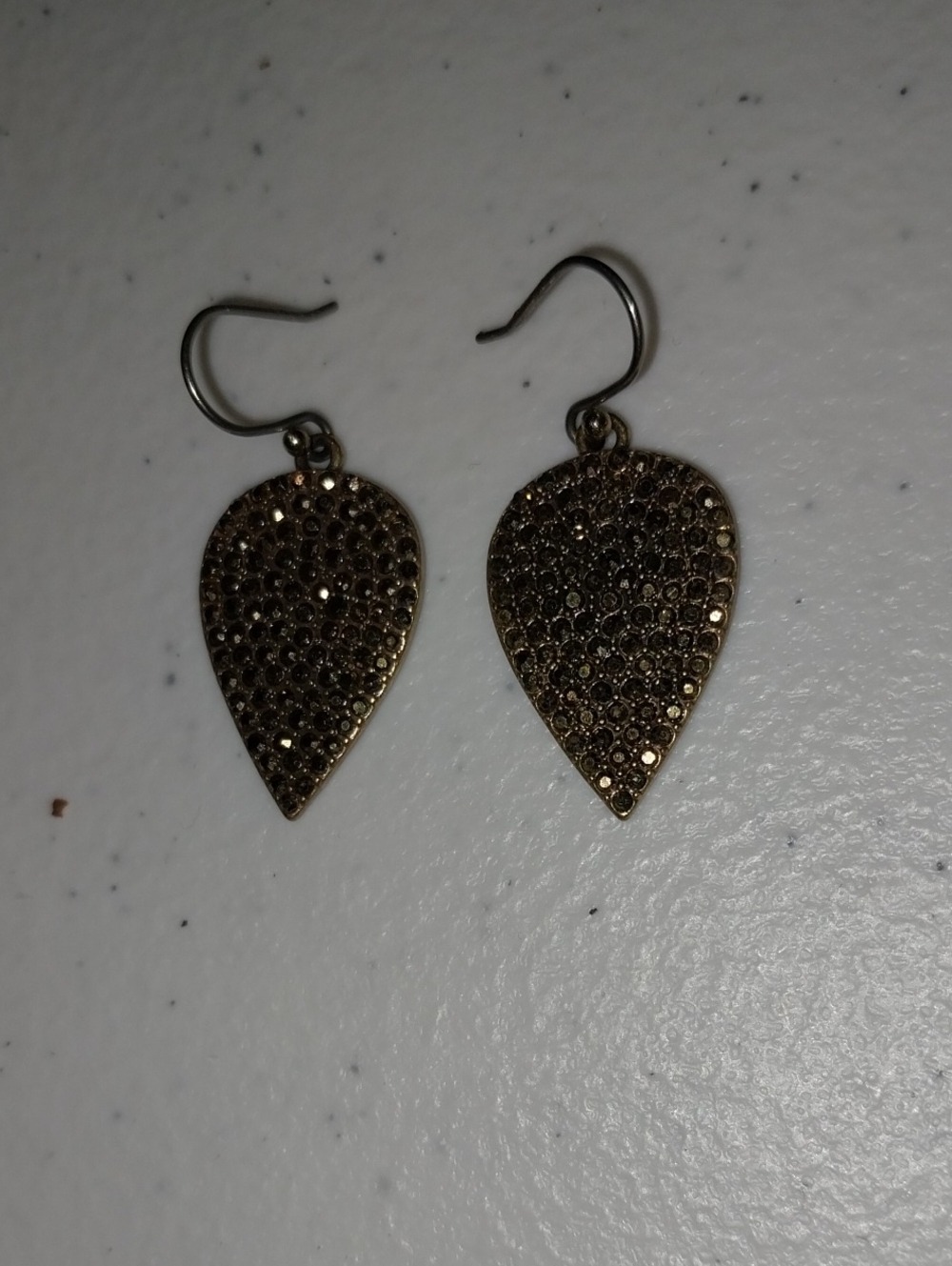 Lucky Brand Gold Teardrop Pavé Dangle Earrings